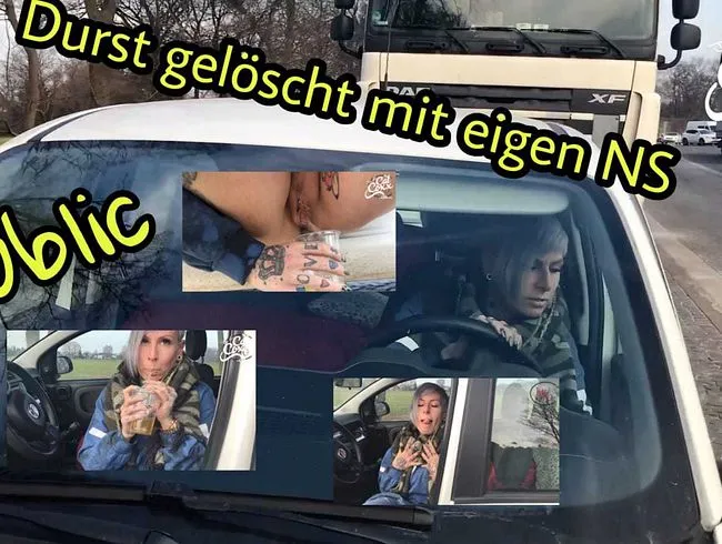 Durstlöscher für unterwegs selbst ist die Frau