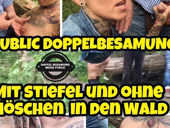 Mega public doppelbesamung im Wald