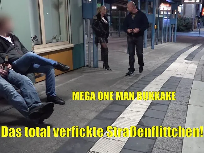 Das verfickte Straßenflittchen geht zu JEDEN mit nach Hause! MEGA XXXL Spermafresse