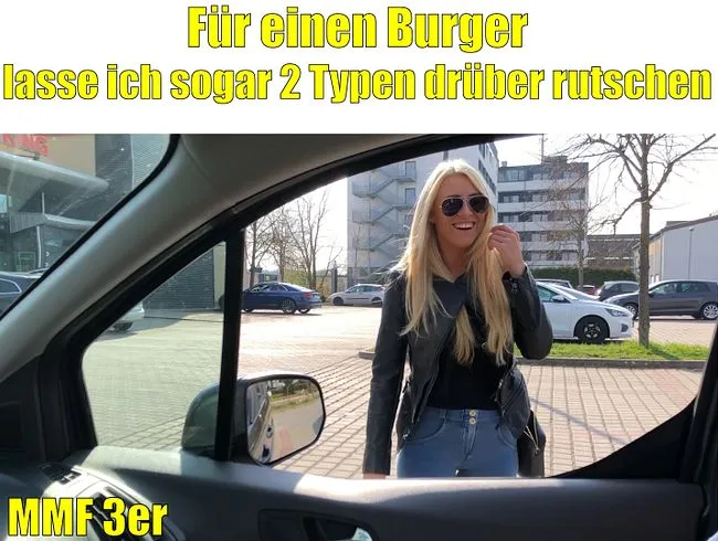 Für einen Burger lass ich sogar 2 Typen drüber rutschen | MMF-3er bis zur Spermafresse!