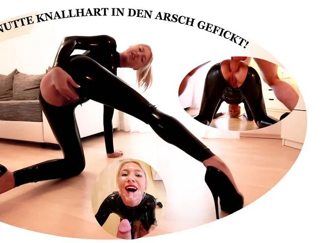 Latexhure bekommt Arschfotzensprengung bis zur Spermaexplosion! A2M