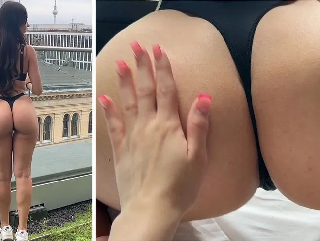 Naked Walk über den Dächern Berlins. Freundin filmt mich!