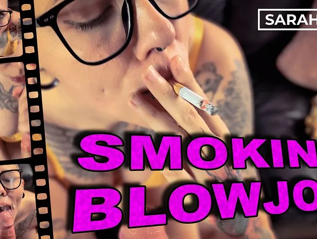 SMOKING BLOWJOB.... ich blase ihm den Schwanz während ich eine Zigarette rauche (Heftiger Cumshot)