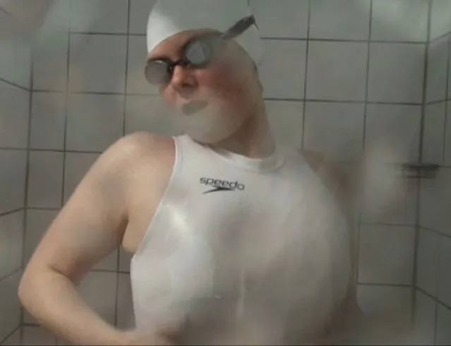Wear on Latex Swimsuit in the Shower