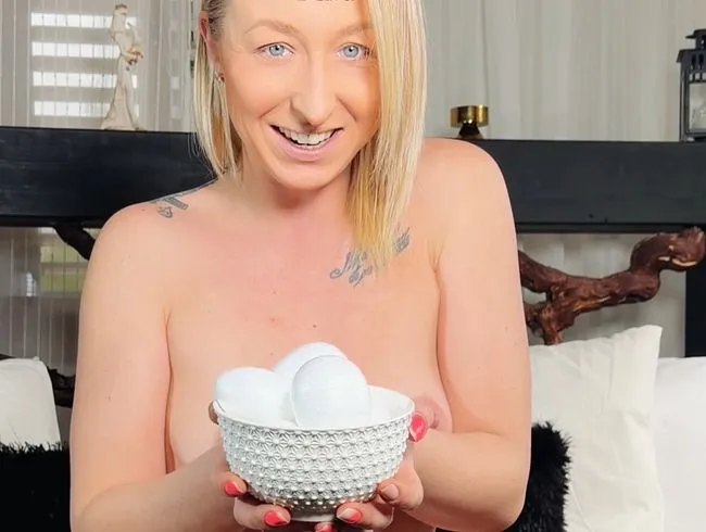 Meine Muschi wird zum prallen Osterkorb – Wie viele dicke Eier passen rein, bis sie platzt??