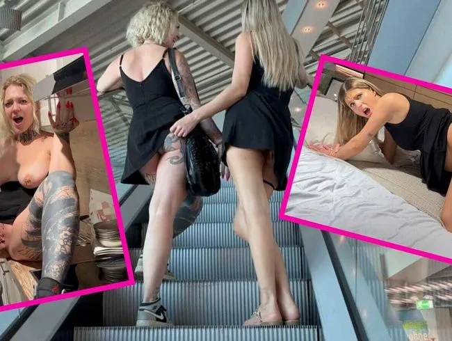 DREISTER GEHT NICHT! 2 Fotzen mitten im Möbelhaus abgefickt